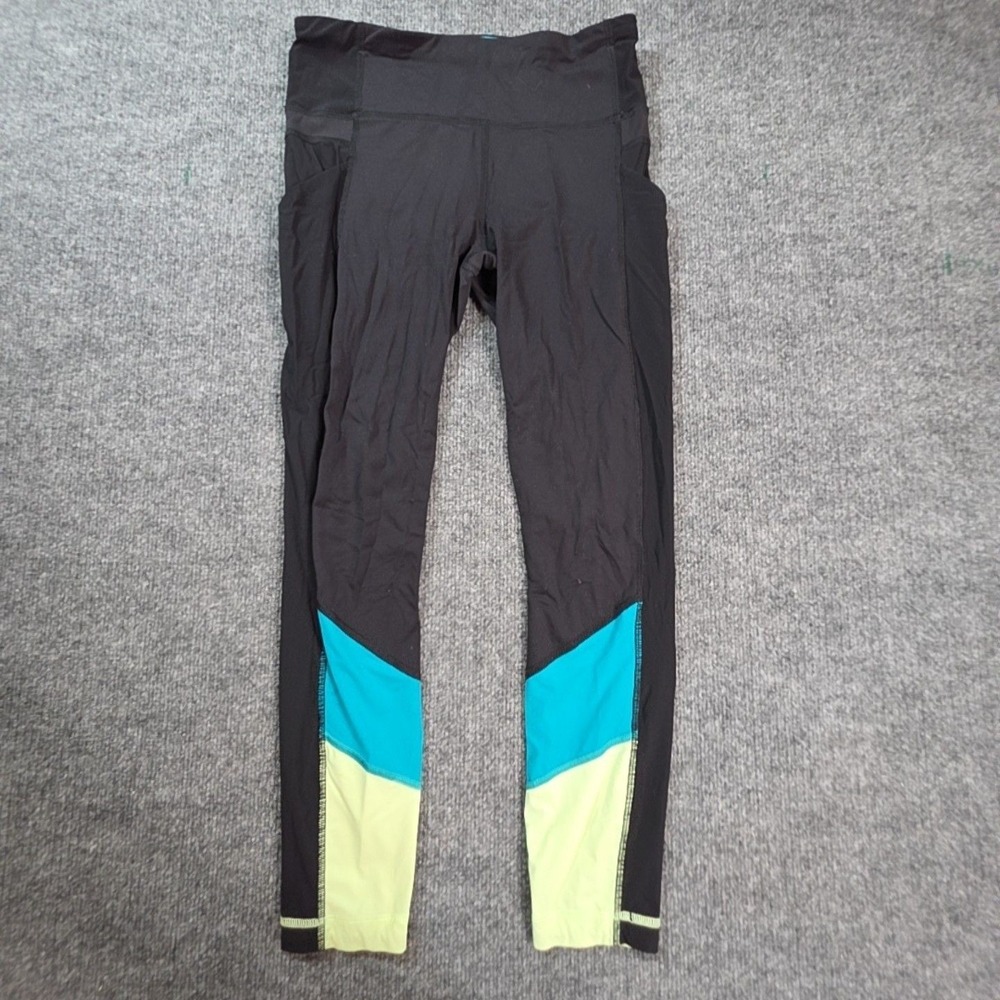 Lululemon Leggings Womens 6 Black Colorblock Ankle Yoga Running Gym Athletic